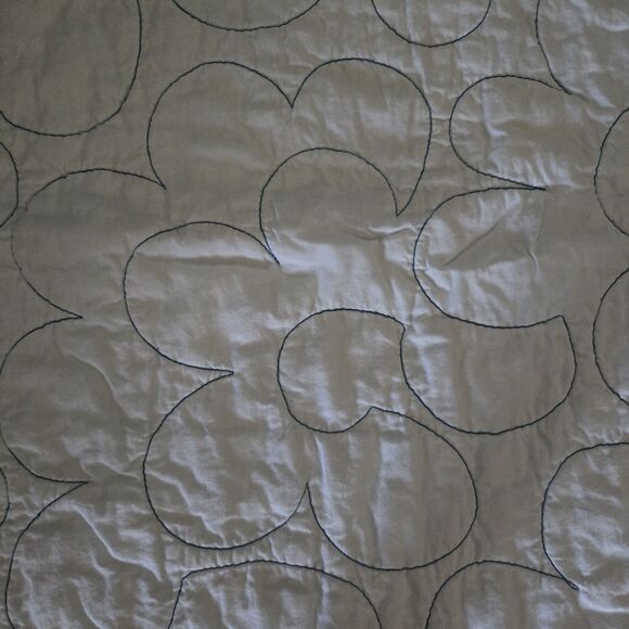 Handmade Quilt Fence Rail Design Flower Top Stitch 45x55 Lap Throw Blanket Vtg - Picture 7 of 8